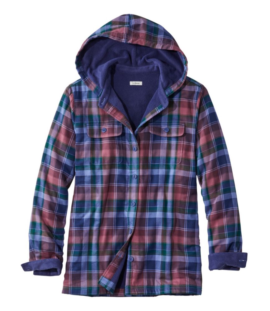 Ll bean hooded flannel best sale