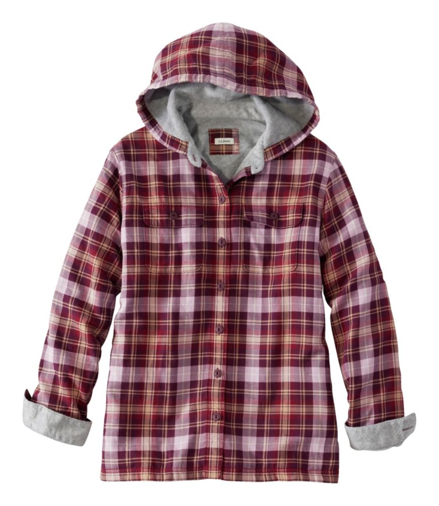 Ll bean fleece lined flannel hoodie online