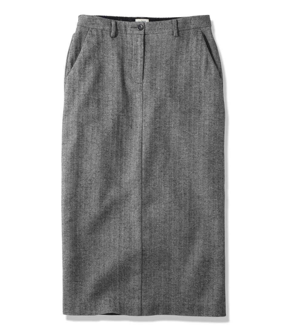 Women's Weekend Mid-Length Skirt, Herringbone