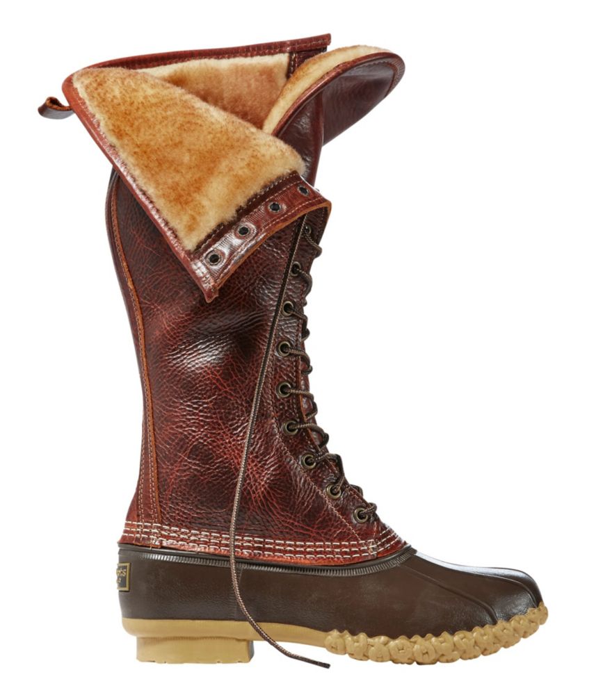 tumbled leather bean boots