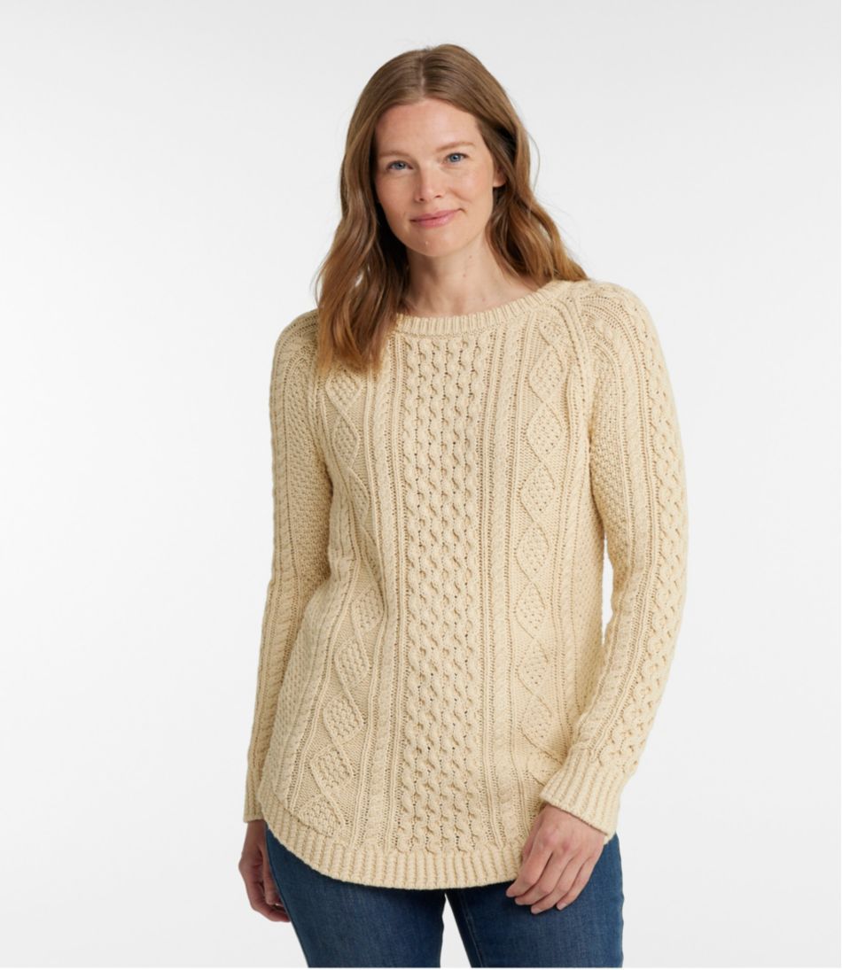 Women's Signature Cotton Fisherman Tunic Sweater, Stripe at L.L. Bean