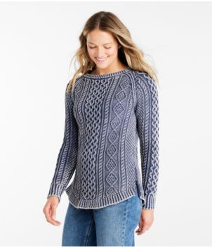 Women's Signature Cotton Fisherman Tunic Sweater, Washed