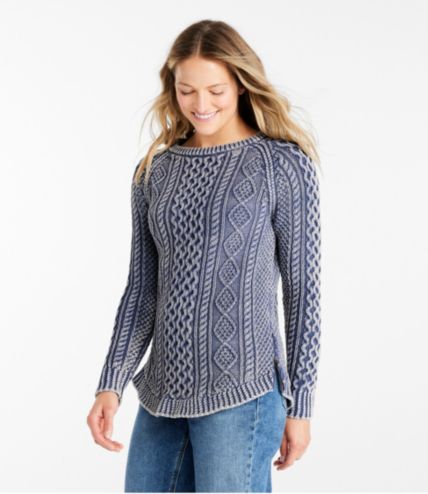 Women's Signature Cotton Fisherman Tunic Sweater, Washed | Free ...