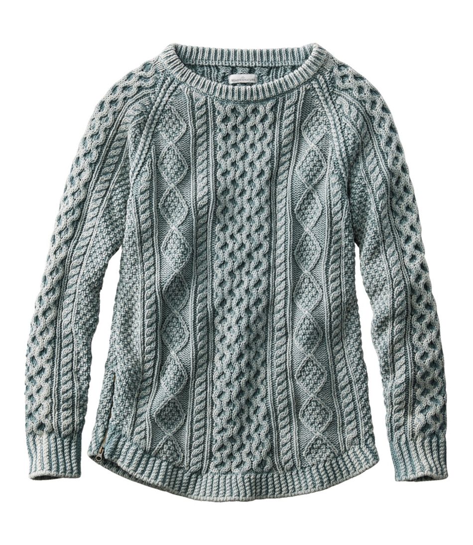 Women's Signature Cotton Fisherman Tunic Sweater, Washed | Sweaters at ...