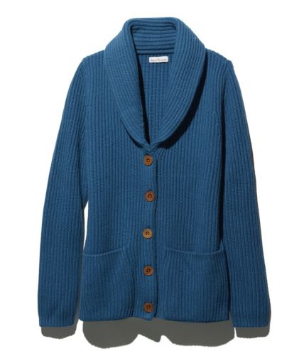 shawl collar wool cardigan