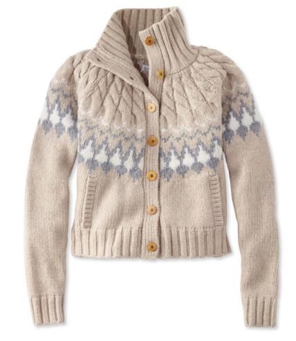 Signature Monroe Wool Cardigan Sweater, Fair Isle | Free Shipping at L ...