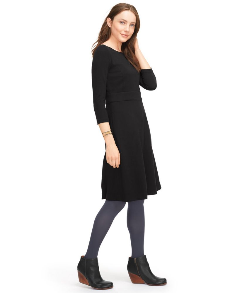 black ponte dress with sleeves