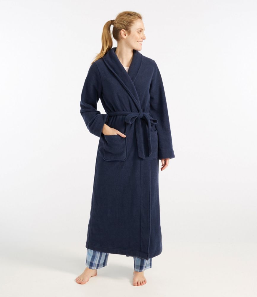 Women's Winter Fleece Robe, Wrap-Front, Arctic Blue, small image number 2