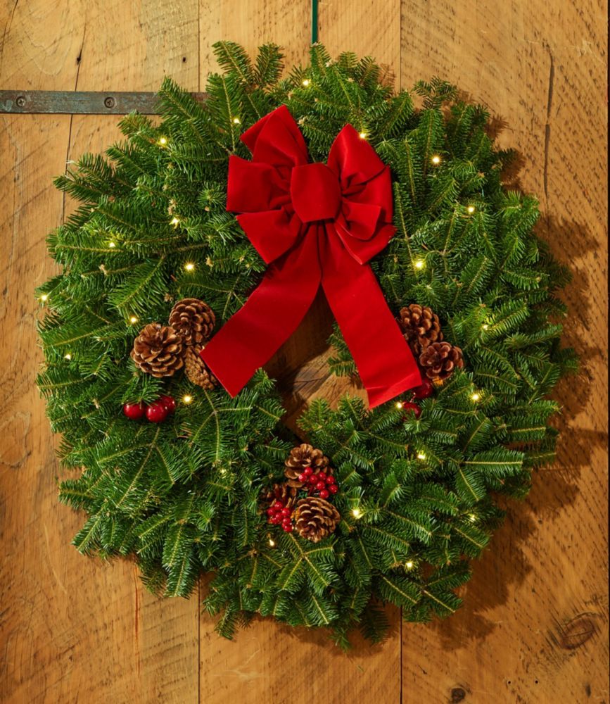 Traditional Balsam Wreath, Lighted 24" at L.L.Bean