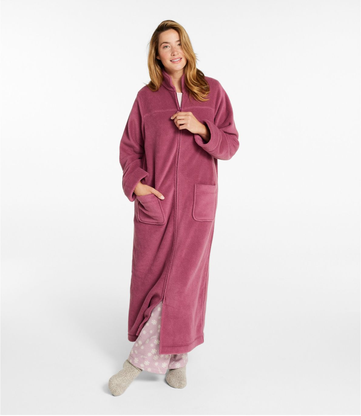 Women's Winter Fleece Robe, ZipFront at L.L. Bean