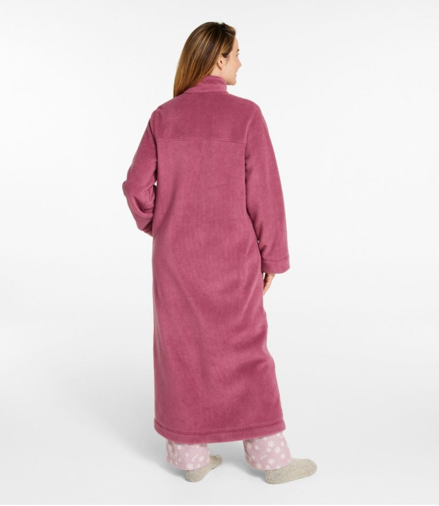 Women's Winter Fleece Robe, Zip-Front, Deep Raspberry, small image number 3