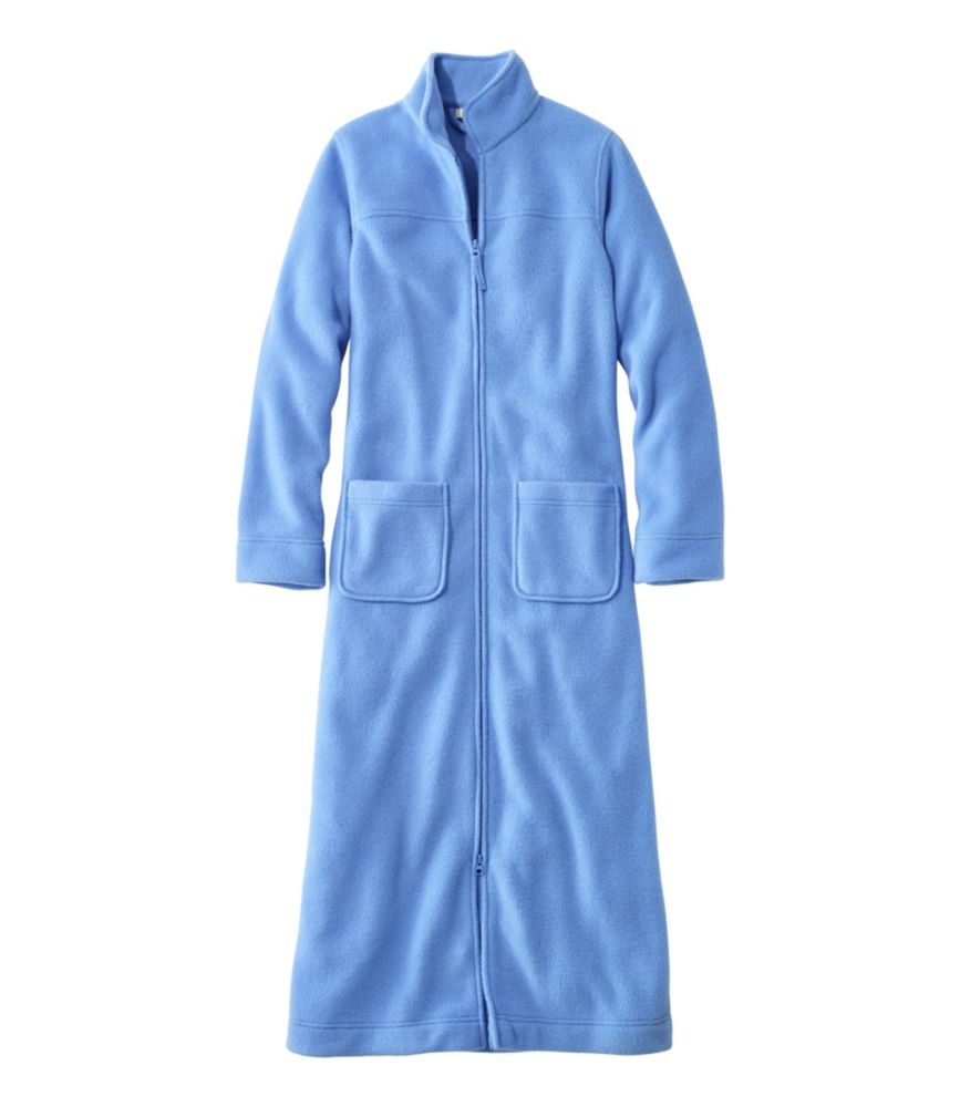 Women's Winter Fleece Robe, Zip-Front, Arctic Blue, small image number 1