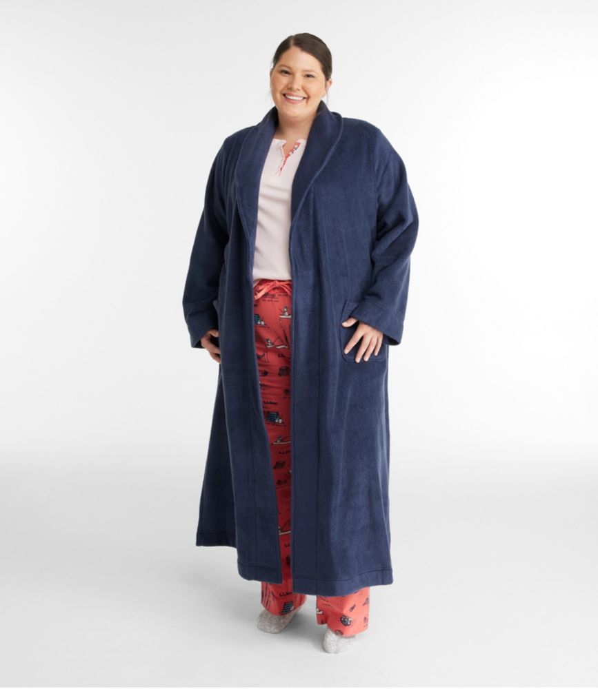 Women's Winter Fleece Robe, Wrap-Front, Elderberry, small image number 4