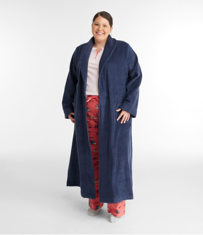 Women's Winter Fleece Robe, Wrap-Front, Arctic Blue, small image number 4