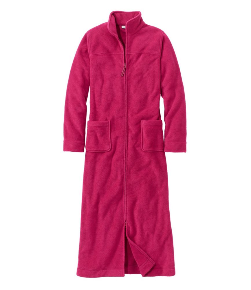 Women's Winter Fleece Robe, Zip-Front, Deep Raspberry, small image number 1