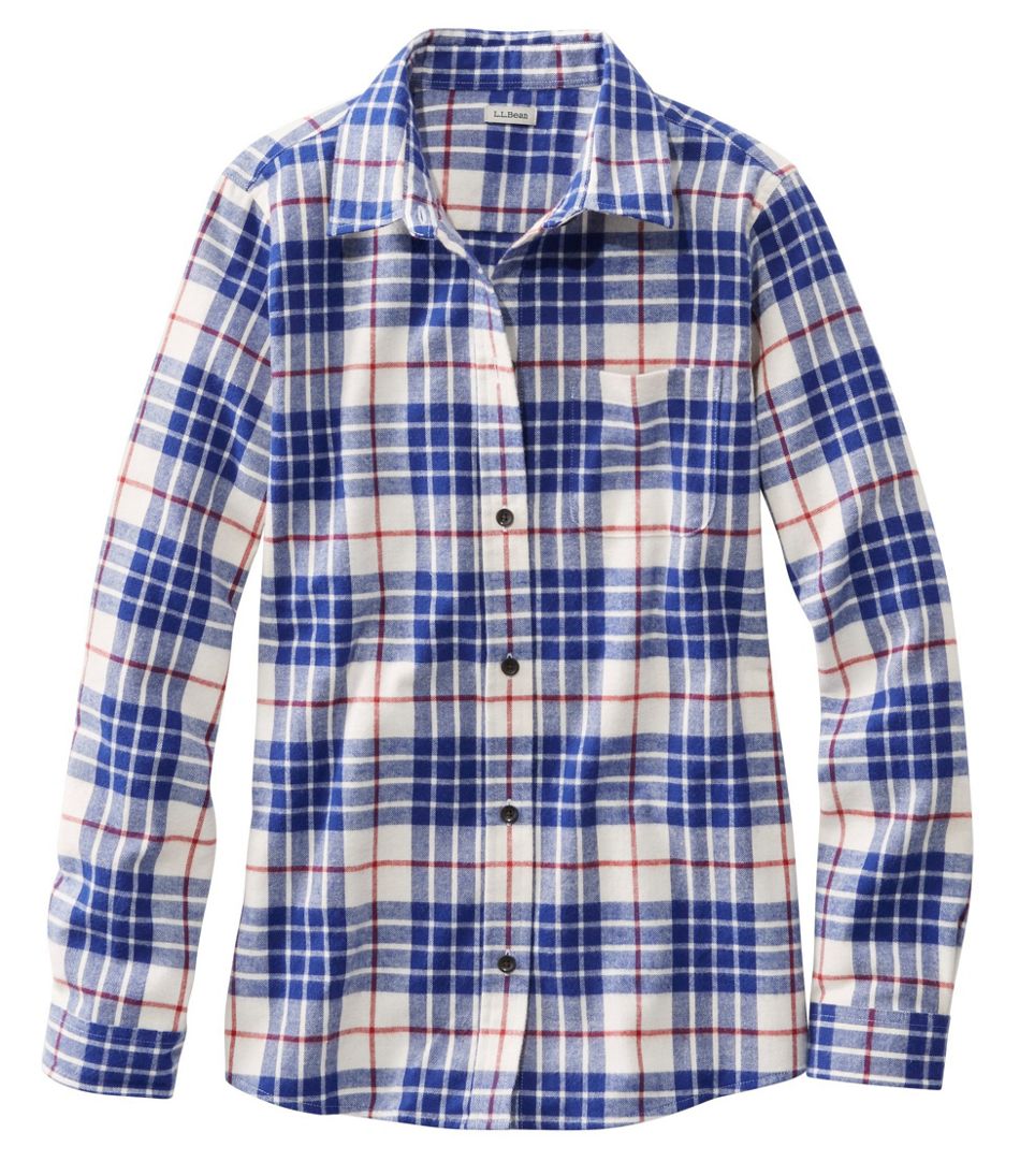 Women's Scotch Plaid Flannel Shirt, Slightly Fitted