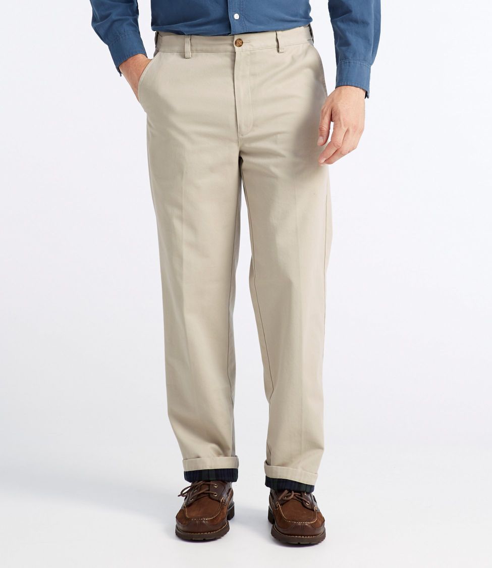 Mens lined hot sale chinos