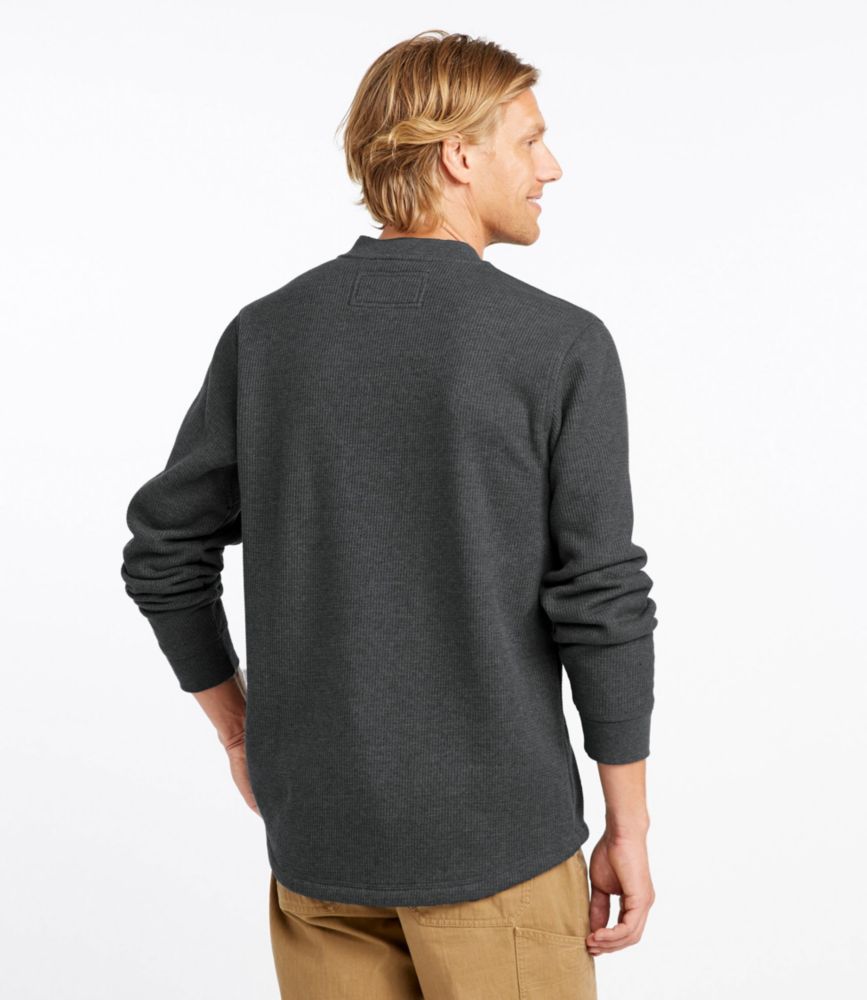 Men's Katahdin Iron Works® Bonded Waffle Fleece Henley, Charcoal Heather, small image number 3