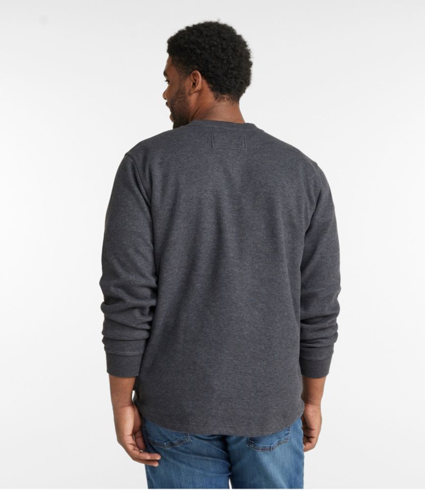 Men's Katahdin Iron Works® Bonded Waffle Fleece Henley, Charcoal Heather, small image number 5