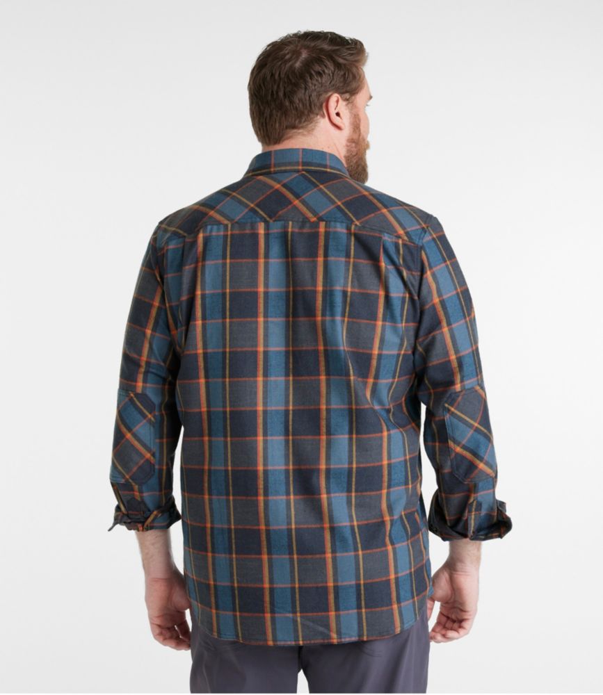 Men's Katahdin Performance Flannel Shirt, Slightly Fitted, Burnt Mahogany/Chartruese, small image number 5