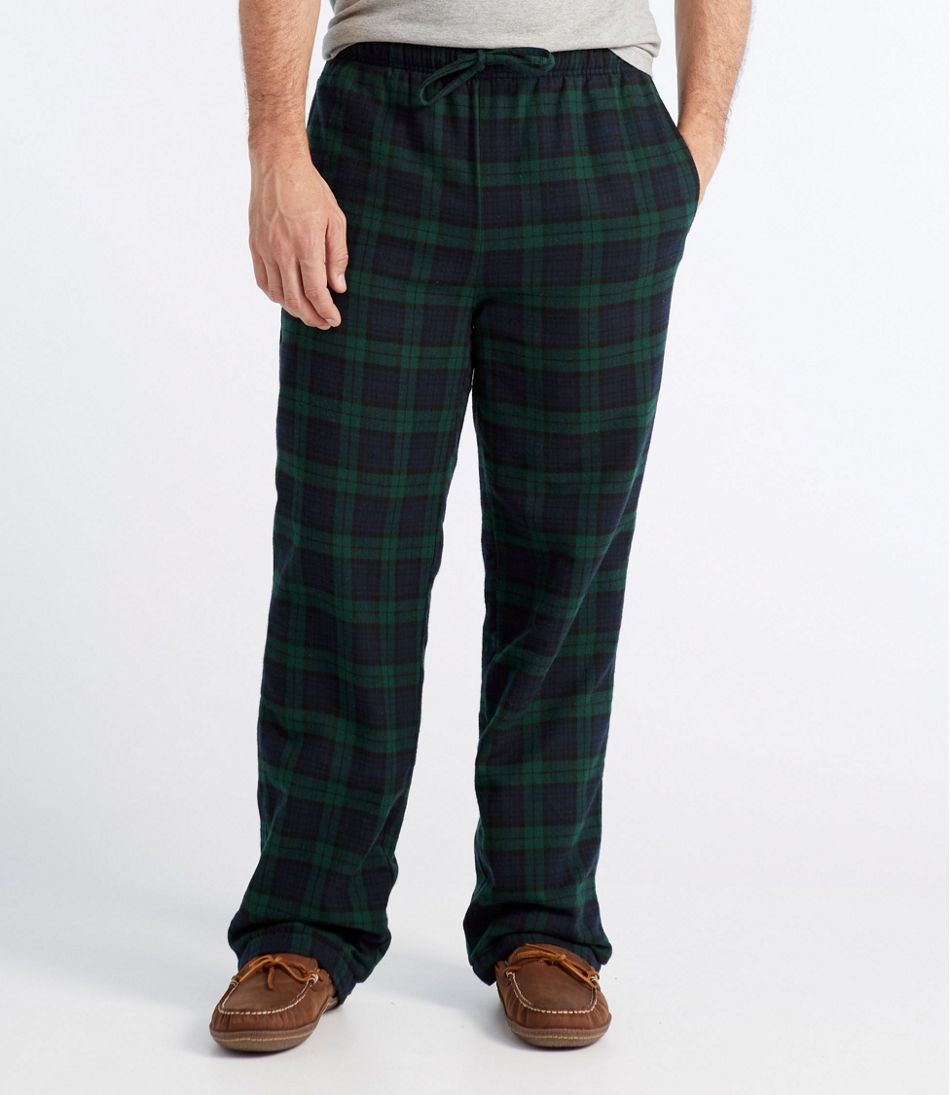 Men's Scotch Plaid Flannel Sleep Pants, Fleece-Lined
