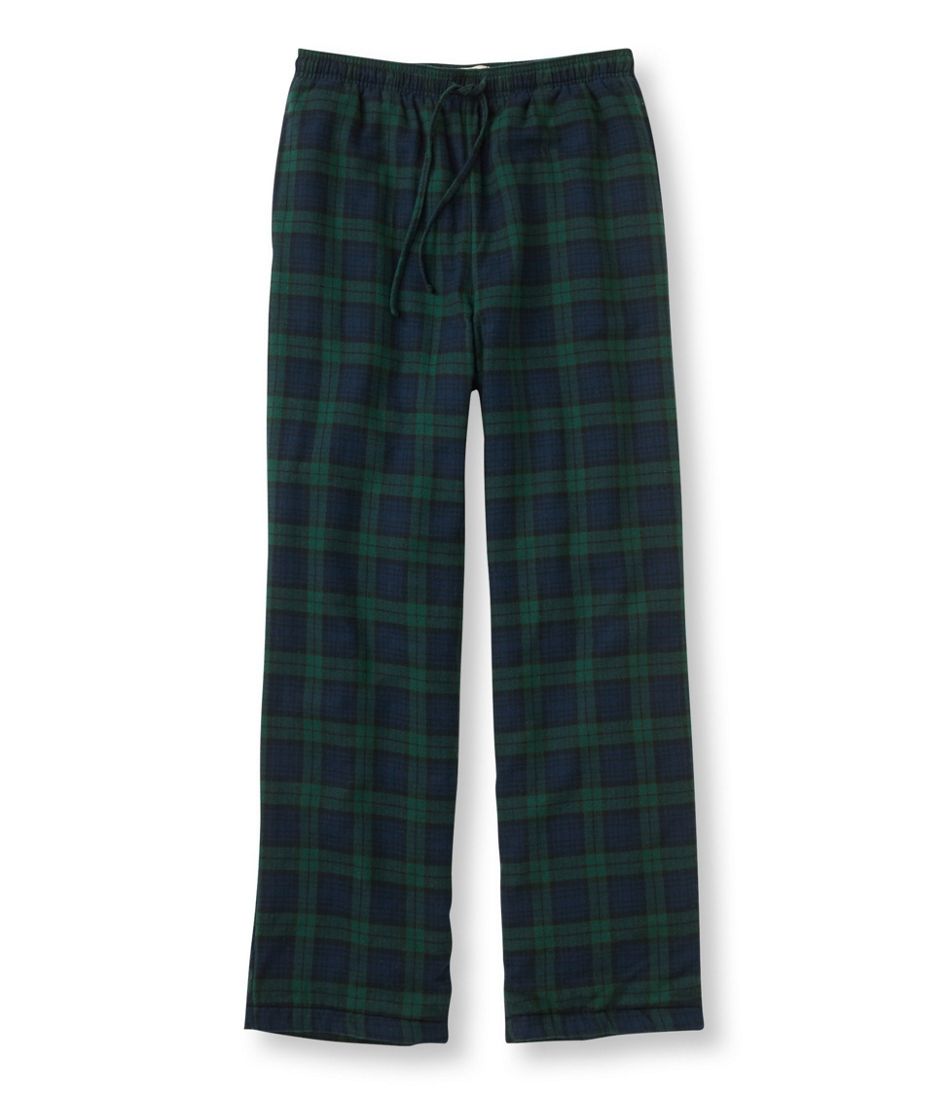 Men's Scotch Plaid Flannel Sleep Pants, Fleece-Lined