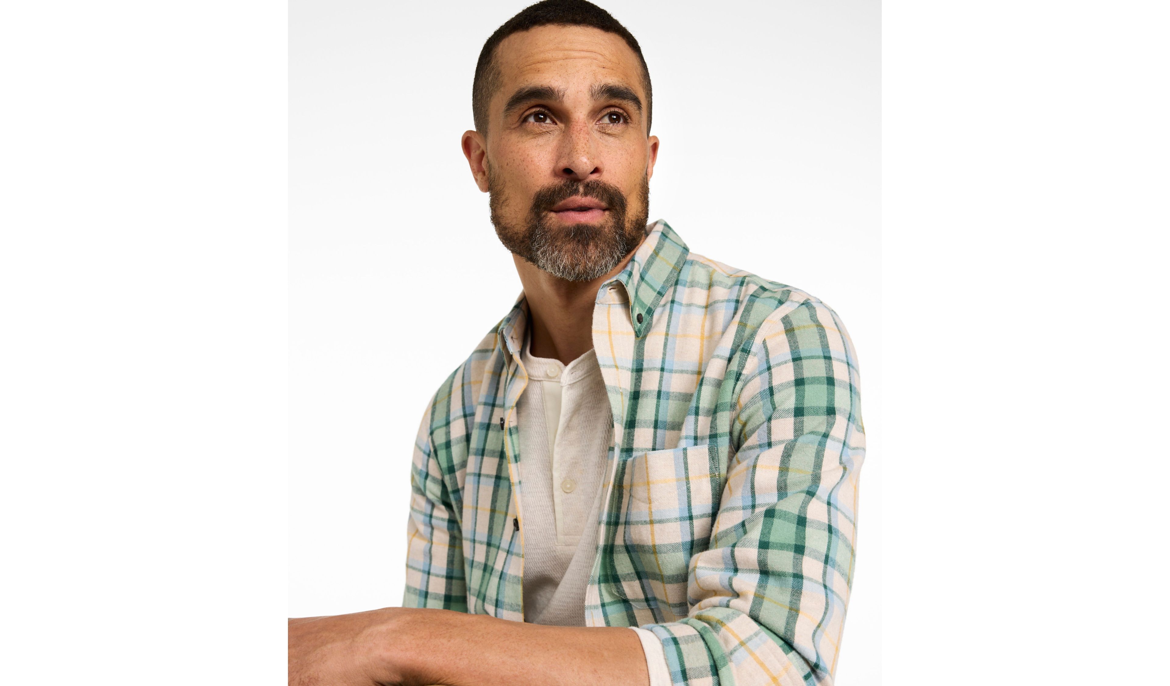 Men's Scotch Plaid Flannel Shirt, Slightly Fitted