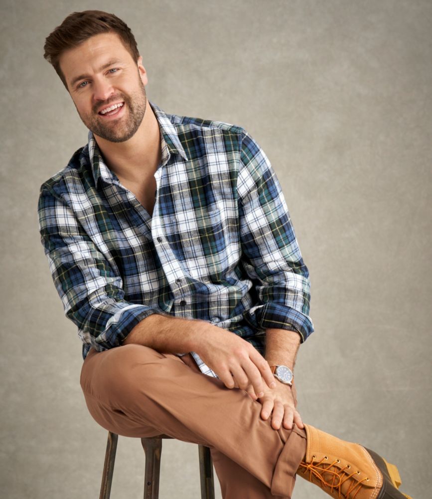 Men's Scotch Plaid Flannel Shirt, Slightly Fitted, Antique Dress Stewart, small image number 10