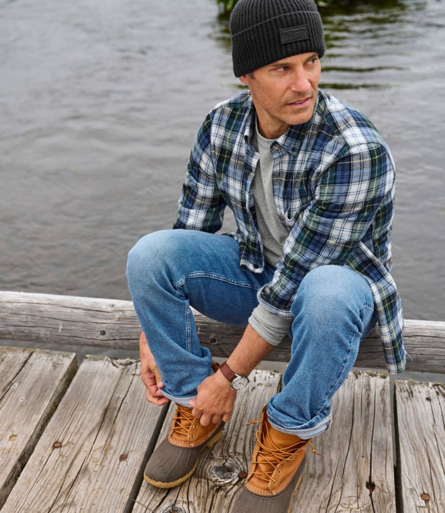Men's Scotch Plaid Flannel Shirt, Slightly Fitted
