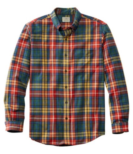 scotch plaid flannel shirt button down slightly fitted men's regular