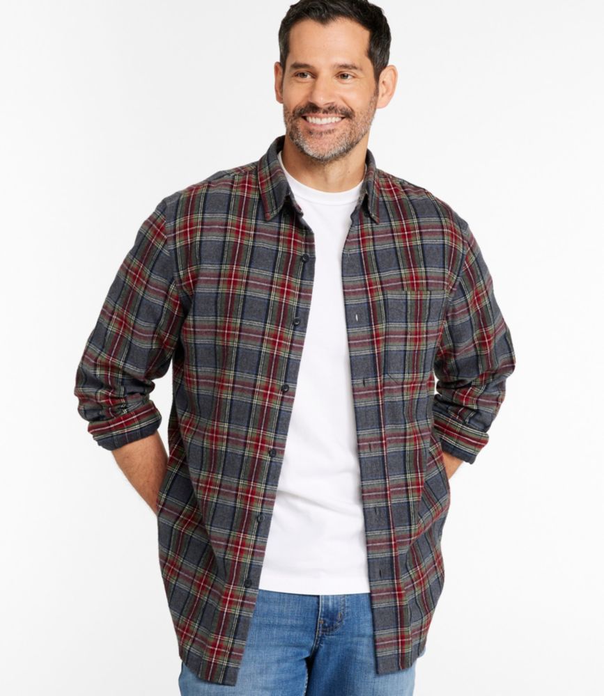 Men's Scotch Plaid Flannel Shirt, Slightly Fitted