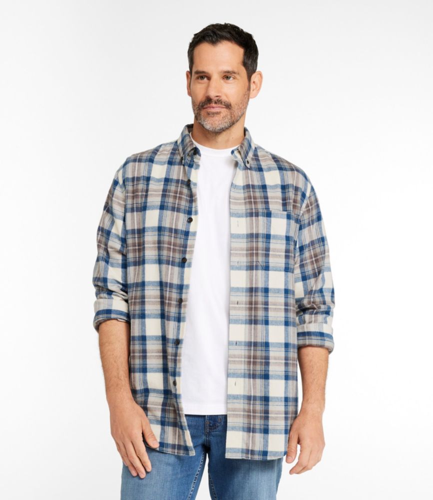 Men's Scotch Plaid Flannel Shirt, Slightly Fitted