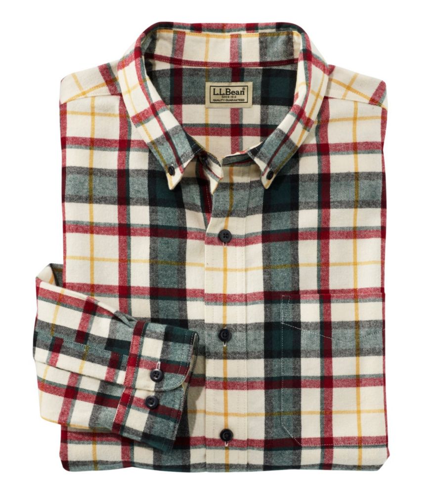 Men's Scotch Plaid Flannel Shirt, Slightly Fitted