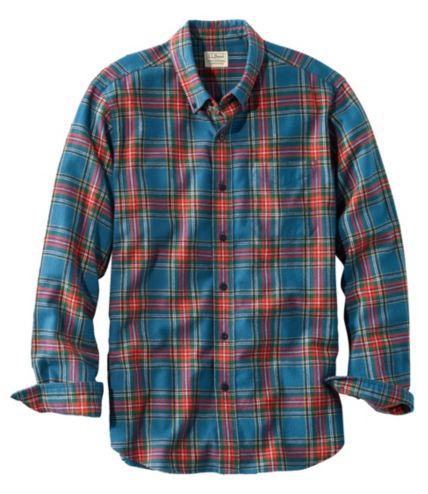 Men's Scotch Plaid Flannel Shirt, Slightly Fitted