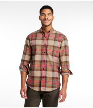 Men's Scotch Plaid Flannel Shirt, Slightly Fitted