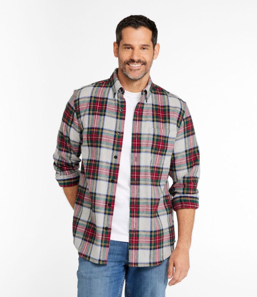 Men's Scotch Plaid Flannel Shirt, Slightly Fitted