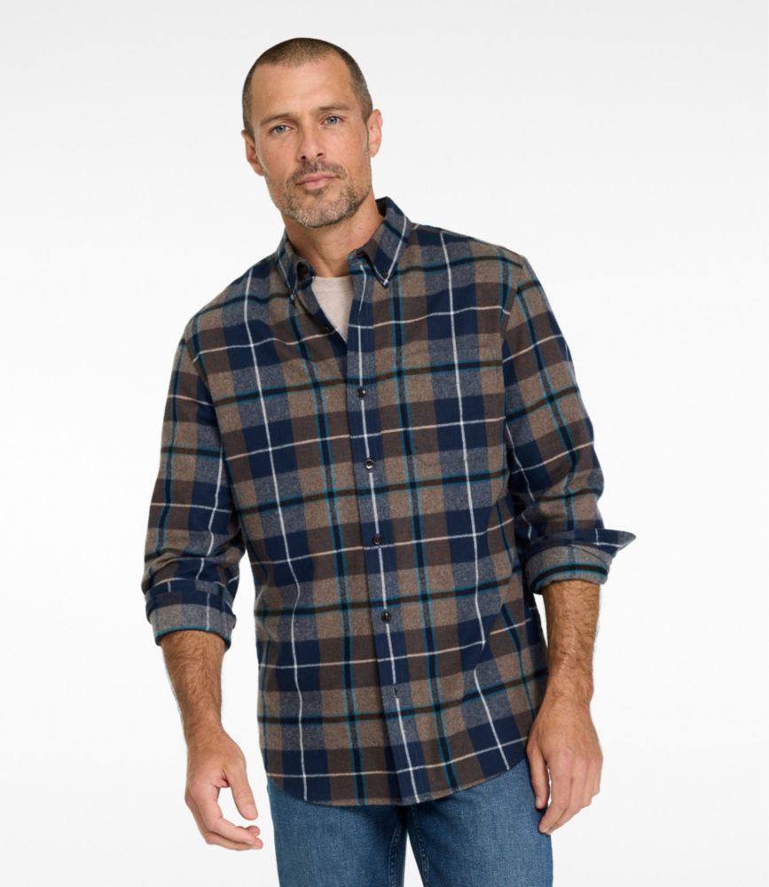 Men's Scotch Plaid Flannel Shirt, Slightly Fitted