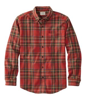Men's Scotch Plaid Flannel Shirt, Slightly Fitted
