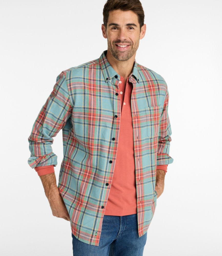 Men's Scotch Plaid Flannel Shirt, Slightly Fitted