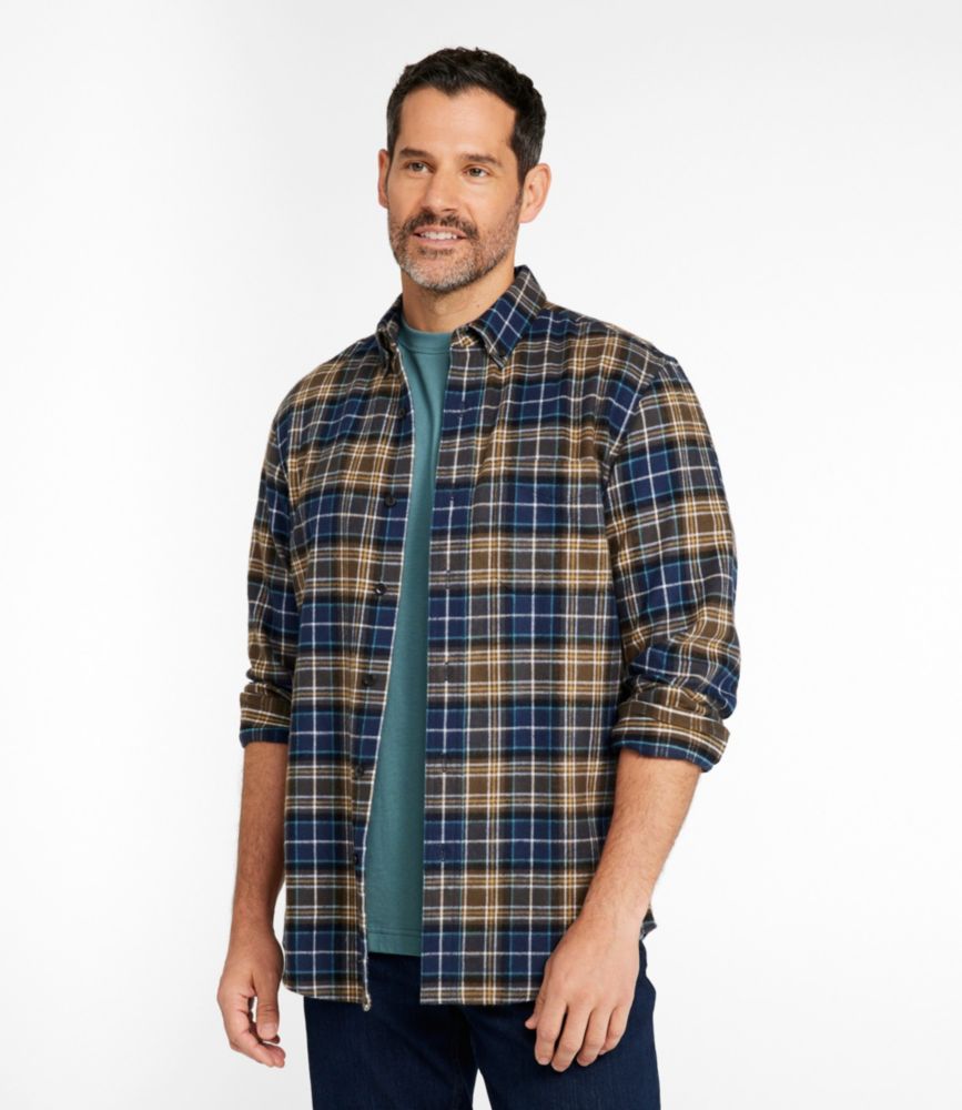 Men's Scotch Plaid Flannel Shirt, Slightly Fitted