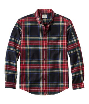 Men's Scotch Plaid Flannel Shirt, Slightly Fitted