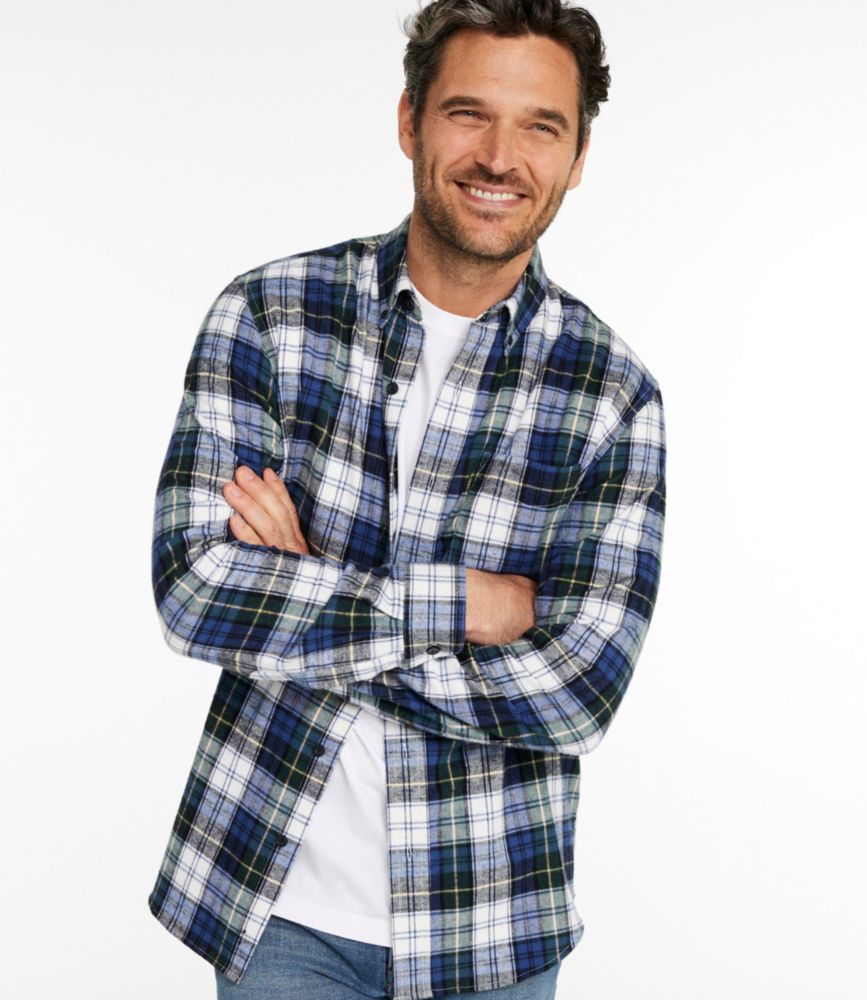 Men's Scotch Plaid Flannel Shirt, Slightly Fitted