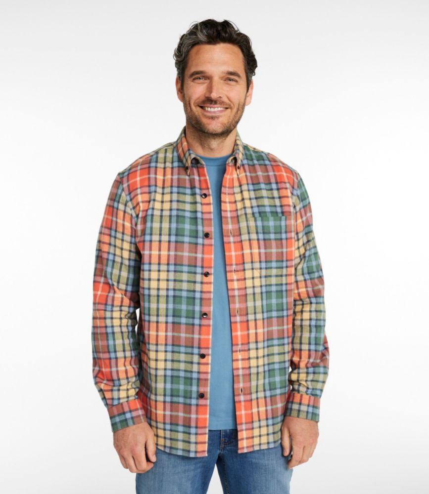 Men's Scotch Plaid Flannel Shirt, Slightly Fitted