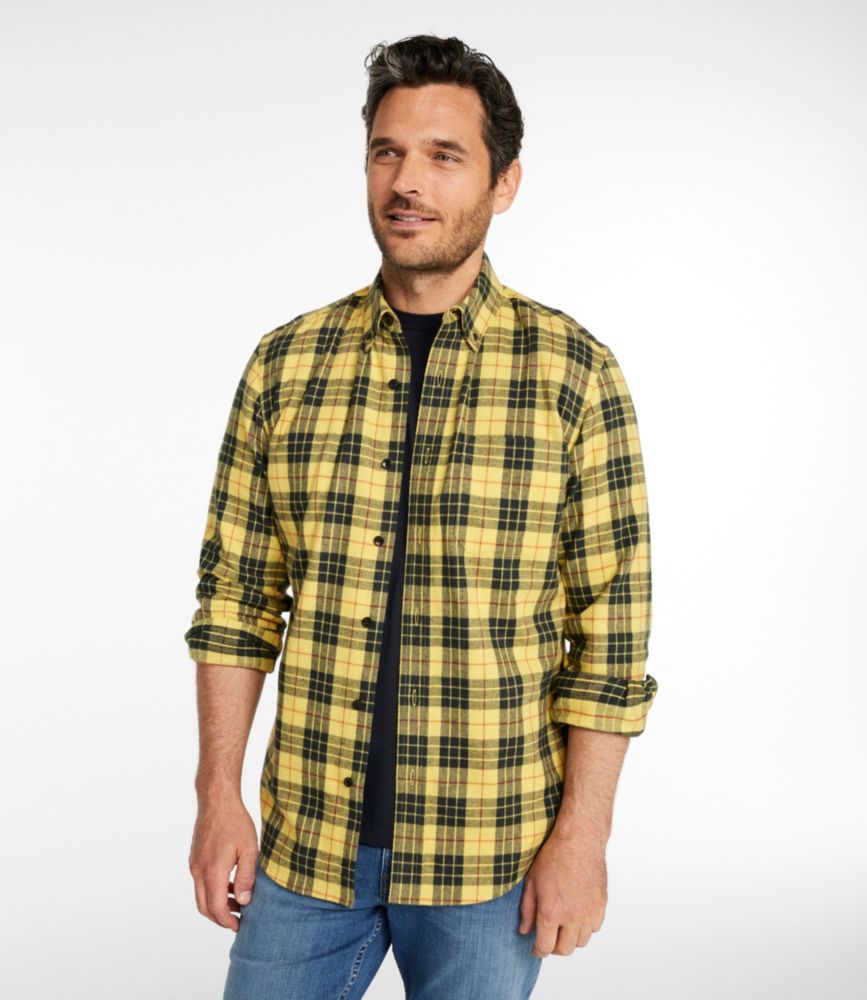 Men's Scotch Plaid Flannel Shirt, Slightly Fitted