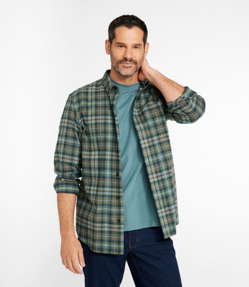 Men's Scotch Plaid Flannel Shirt, Slightly Fitted