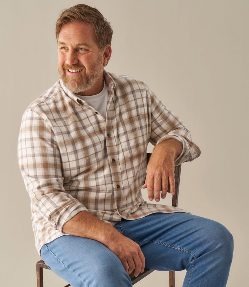 Men's Scotch Plaid Flannel Shirt, Slightly Fitted