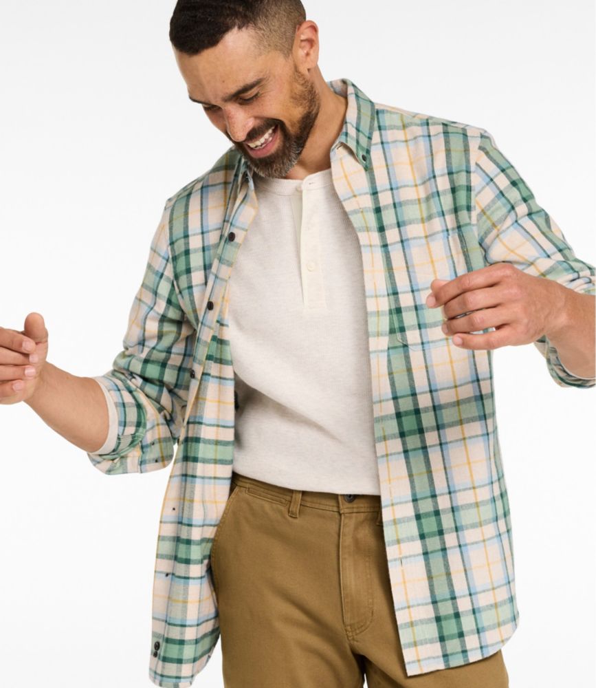 Men's Scotch Plaid Flannel Shirt, Slightly Fitted