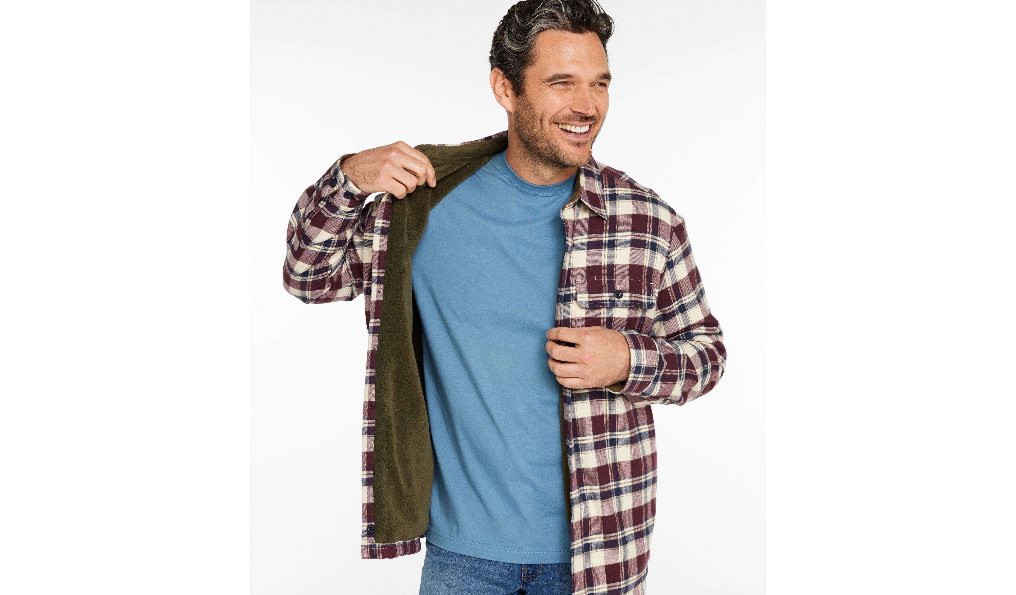 Men's Fleece-Lined Flannel Shirt, Traditional Fit
