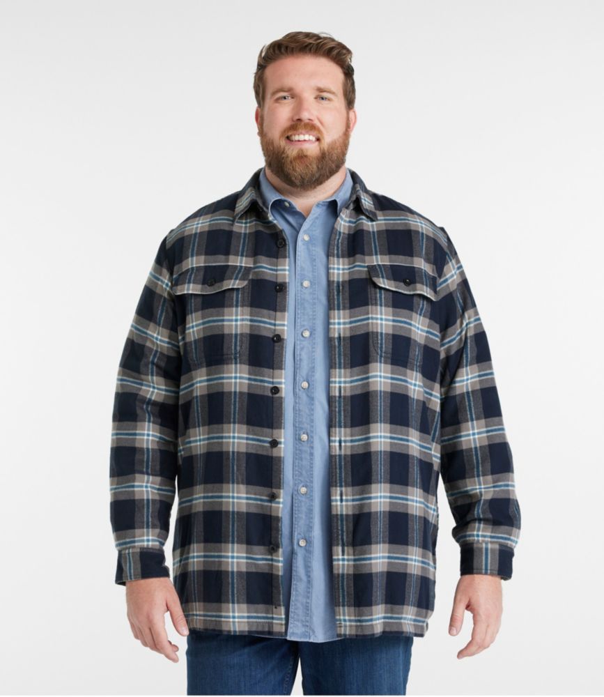 Men's Fleece-Lined Flannel Shirt, Traditional Fit, Dark Russet, small image number 4