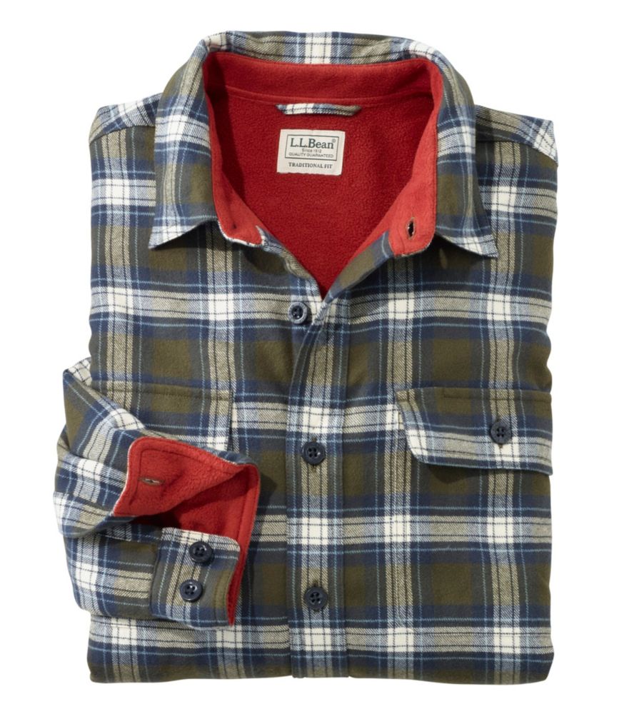 men's fleece lined hooded flannel shirt